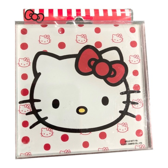Hello Kitty Red Bow 4pack Glass Coasters new‎ - Picture 1 of 13